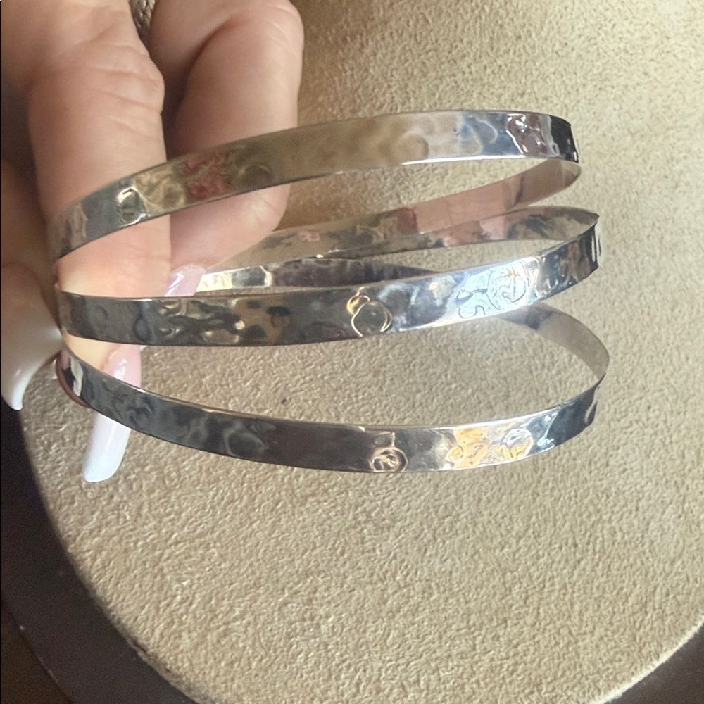 Sterling Silver Hammered Bangle Bracelet!